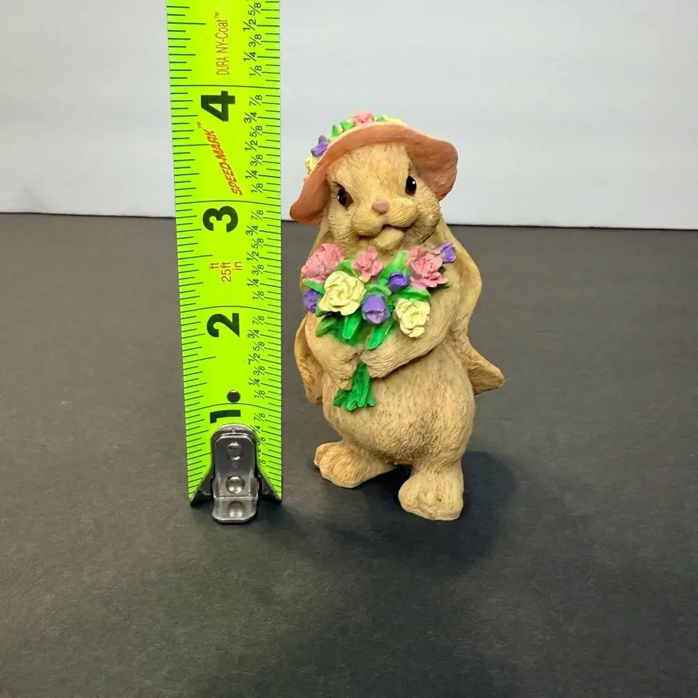 Vintage Enesco Resin Easter Bunny Figurine Lot of 5 Mixed Collection